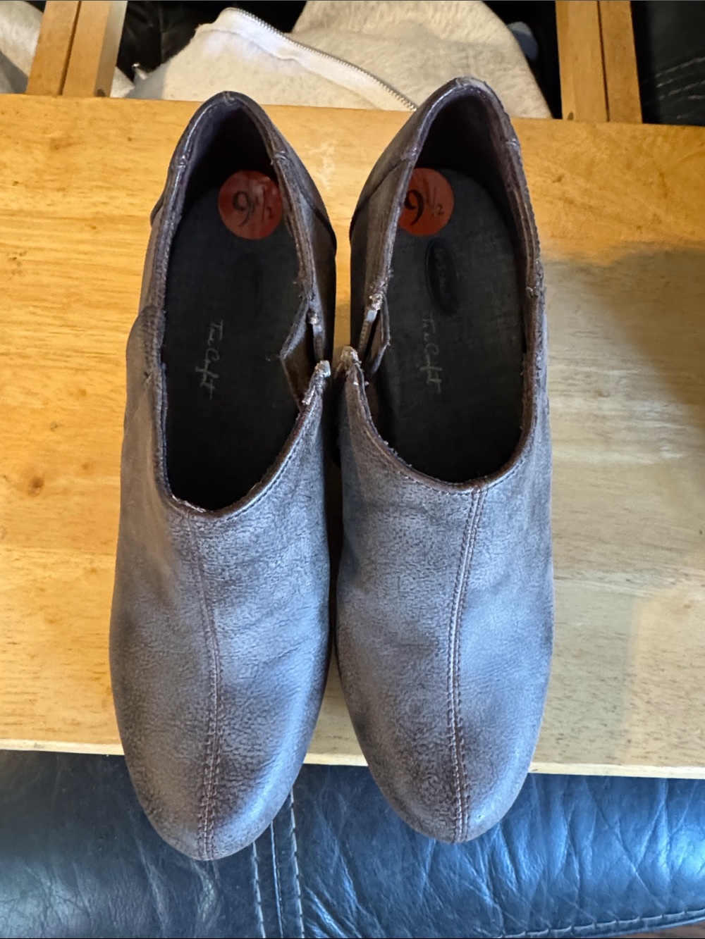 Dr. Scholl's Gray Suede-Look Ankle Booties